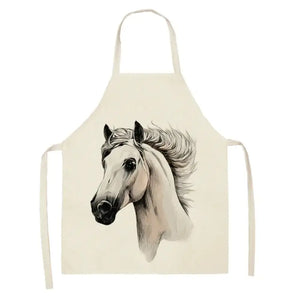 Horse Bib Apron Horse Lover Gifts Ideas Sleeveless Cooking Apron - CJWQ30-11 / 55x68cm Adult Size - Apron
