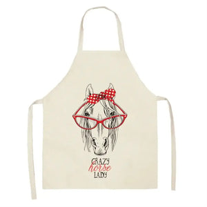 Horse Bib Apron Horse Lover Gifts Ideas Sleeveless Cooking Apron - CJWQ30-16 / 55x68cm Adult Size - Apron