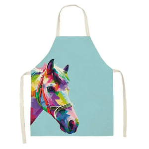 Horse Bib Apron Horse Lover Gifts Ideas Sleeveless Cooking Apron - CJWQ30-18 / 55x68cm Adult Size - Apron