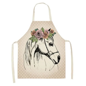 Horse Bib Apron Horse Lover Gifts Ideas Sleeveless Cooking Apron - CJWQ30-6 / 55x68cm Adult Size - Apron