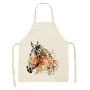Horse Bib Apron Horse Lover Gifts Ideas Sleeveless Cooking Apron - CJWQ30-8 / 55x68cm Adult Size - Apron