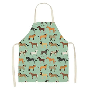Horse Bib Apron Horse Lover Gifts Ideas Sleeveless Cooking Apron - CJWQ30-9 / 55x68cm Adult Size - Apron