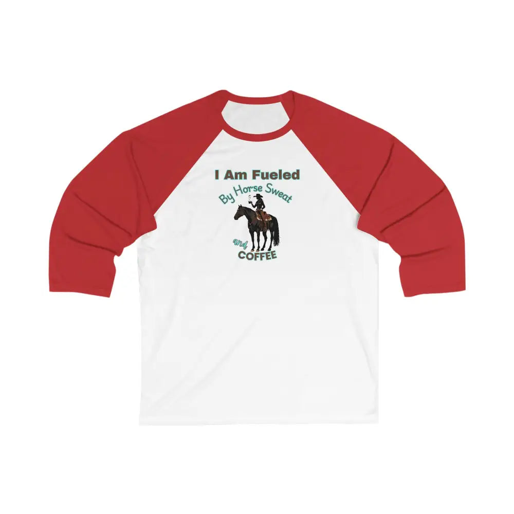 Horse and Coffee Lover’s 3/4 Sleeve Baseball Tee Equestrian Coffee Lover Shirt Horse Apparel Activewear