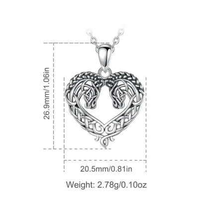 Horse Necklace, Heart Shape Jewelry, Sterling Silver Horse Lovers Gift - The Best New Thing