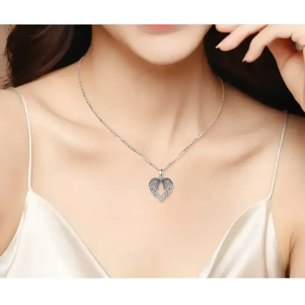 Horse Necklace Heart Shape Necklace 925 Sterling Silver Horse Lovers Gift Jewelry