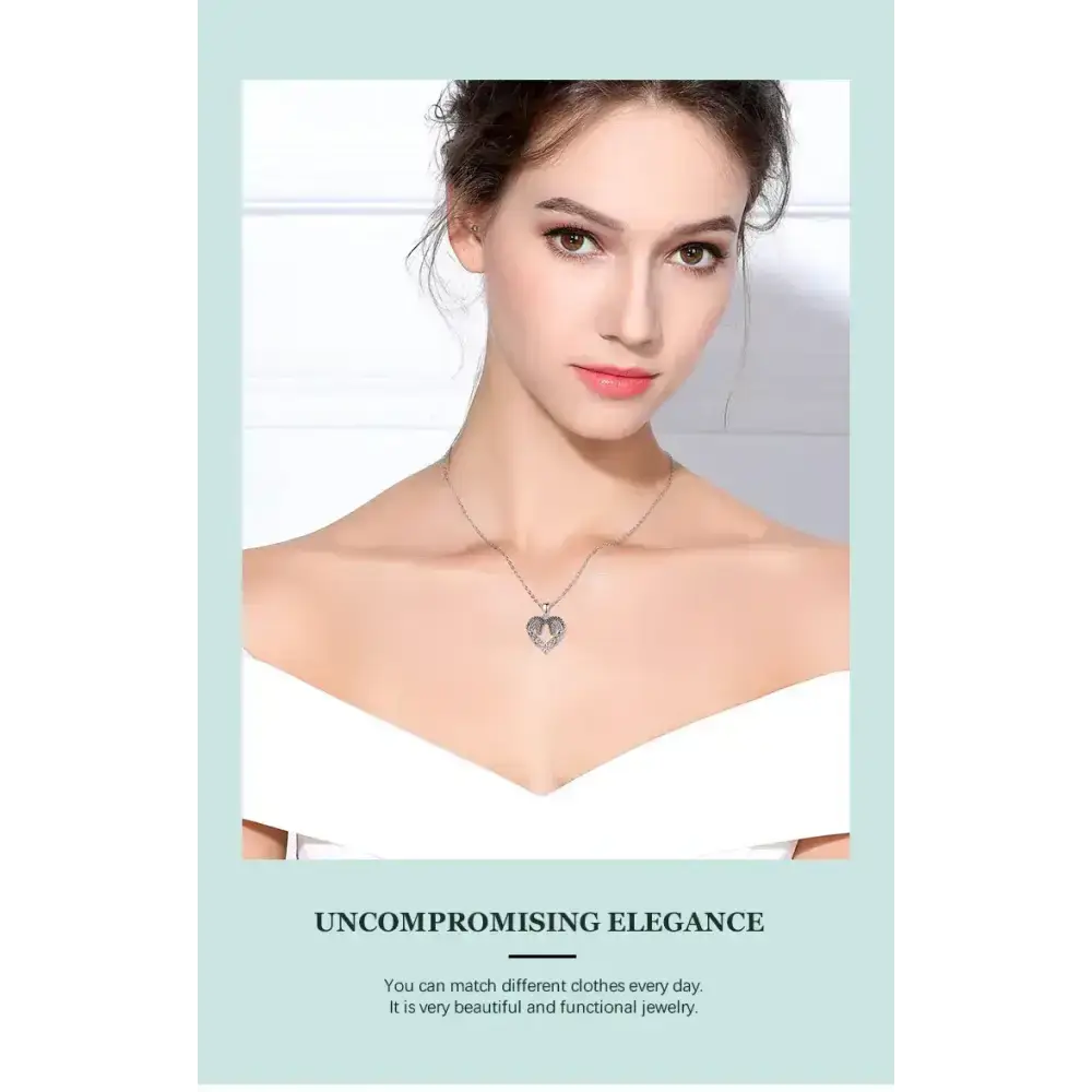 Horse Necklace Heart Shape Necklace 925 Sterling Silver Horse Lovers Gift - Jewelry