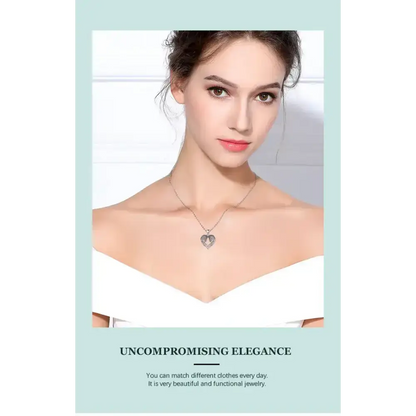 Horse Necklace Heart Shape Necklace 925 Sterling Silver Horse Lovers Gift - Jewelry