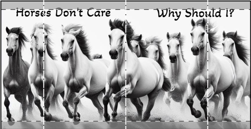 White horses running on a scenic background featured on a 15oz Inspirational Horse Coffee Mug