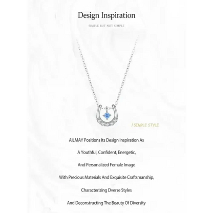 Horseshoe Necklace, Sterling Silver Lucky Cubic Zirconia Pendant - The Best New Thing