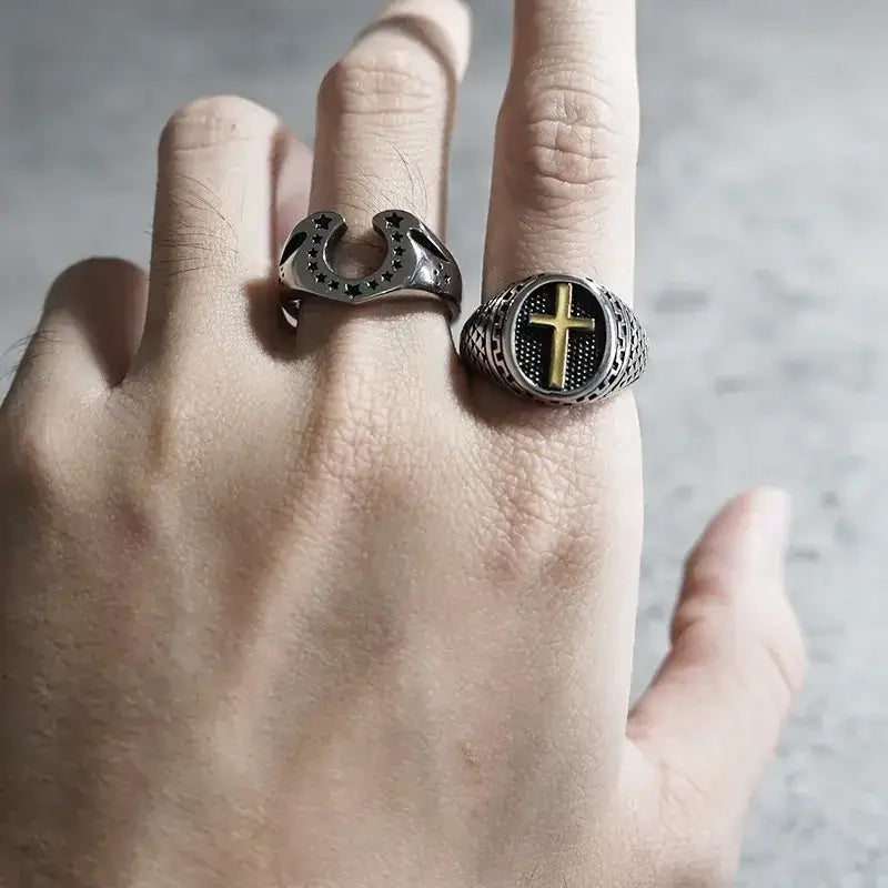 Horseshoe U shaped Ring Stainless Steel Gift For Men Unisex Retro Women’s Horse Lover Jewelry Jewelry