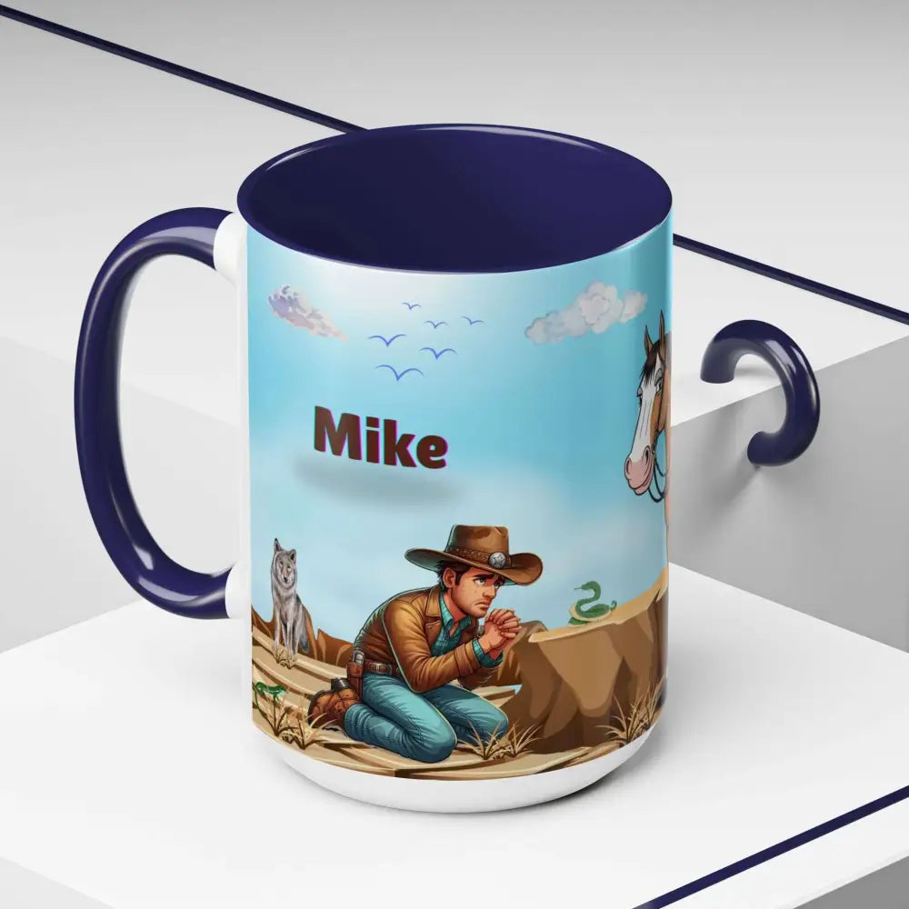 Humorous Cowboys Coffee Mug Personalize IT Pleading Cowboy and Sassy Horse Western Mug 15oz Mug