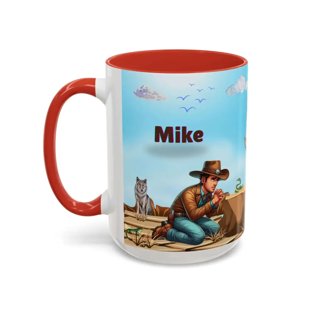 Humorous Cowboys Coffee Mug - Personalize IT - Pleading Cowboy and Sassy Horse Western Mug 15oz - Mug