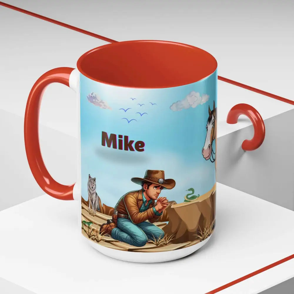 Humorous Cowboys Coffee Mug Personalize IT Pleading Cowboy and Sassy Horse Western Mug 15oz Mug
