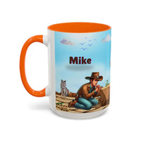 Humorous Cowboys Coffee Mug - Personalize IT - Pleading Cowboy and Sassy Horse Western Mug 15oz - Mug