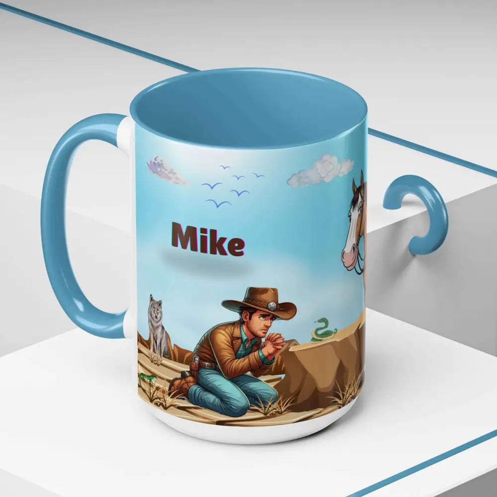 Humorous Cowboys Coffee Mug Personalize IT Pleading Cowboy and Sassy Horse Western Mug 15oz Mug