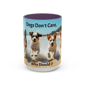I love Dogs Coffee Mug Dogs Don’t Care Mug Beach Dog Best Gift Ideas for 2025 - 15oz / Purple - Mug