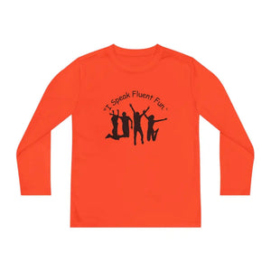 I Speak Fluent Fun Youth Unisex Long Sleeve Shirt. Perfect Gift for Teens Neon Orange / S Kids clothes