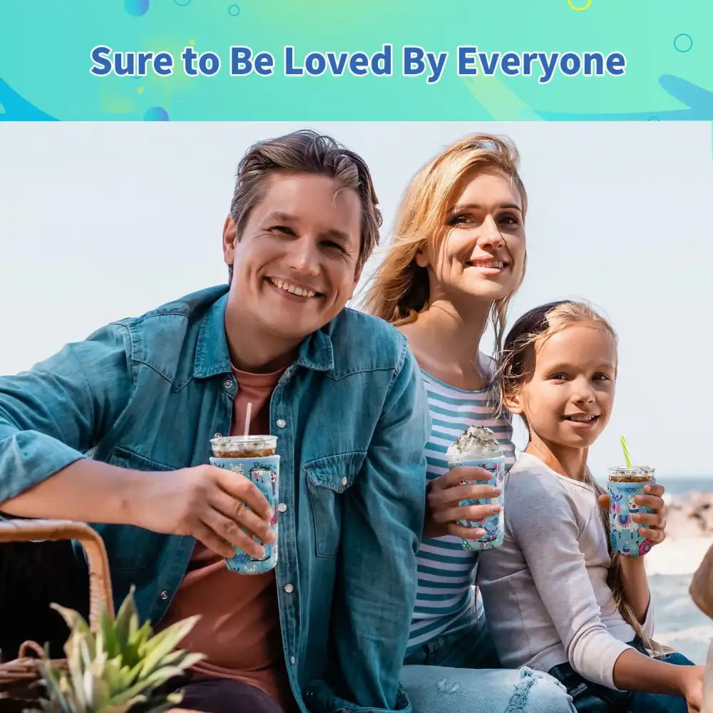 Iced Drink Sleeves Western Reusable Coolie Sleeve Neoprene Insulator Sleeve for Iced drinks 3 sizes 3pc Pk - Drink