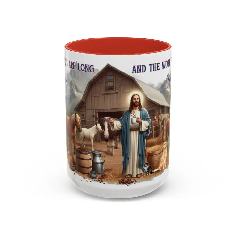 Inspirational Jesus Coffee Mug Uplifting Spiritual Motivational Gifts 15oz - 15oz / Red - Mugs