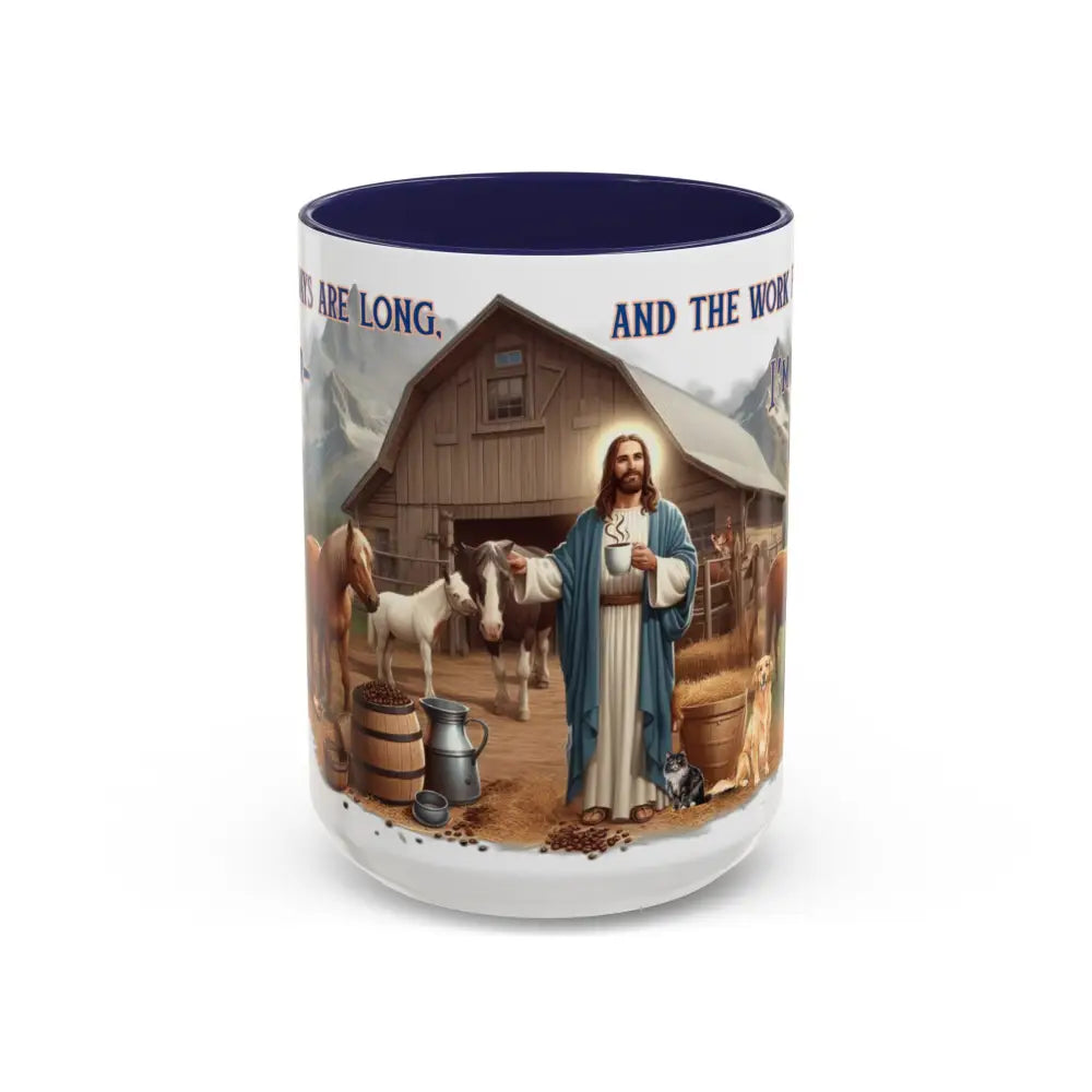 Inspirational Jesus Coffee Mug Uplifting Spiritual Motivational Gifts 15oz - 15oz / Navy - Mugs