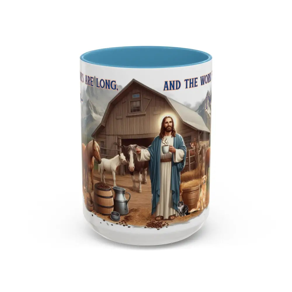 Inspirational Jesus Coffee Mug Uplifting Spiritual Motivational Gifts 15oz - 15oz / Light Blue - Mugs