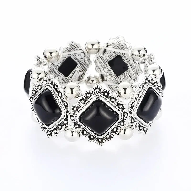 Western Fashion Bracelets Elastic Bracelets & Bangles Horse Lover Jewelry - Black 1 - Jewelry