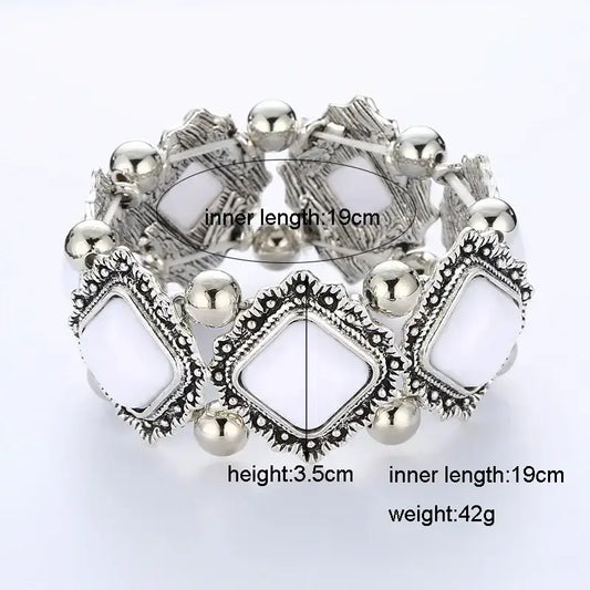 Western Fashion Bracelets Elastic Bracelets & Bangles Horse Lover Jewelry - White 1 - Jewelry