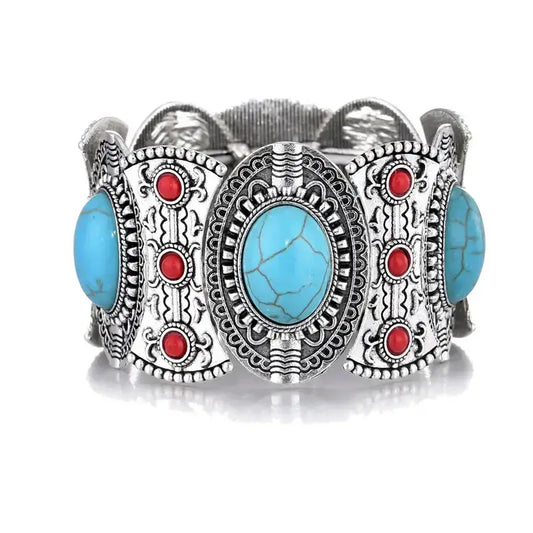 Western Fashion Bracelets Elastic Bracelets & Bangles Horse Lover Jewelry - Blue And Red - Jewelry