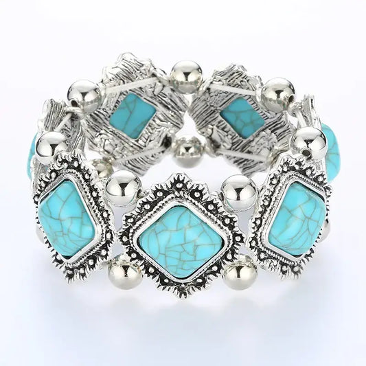 Western Fashion Bracelets Elastic Bracelets & Bangles Horse Lover Jewelry - Blue 1 - Jewelry