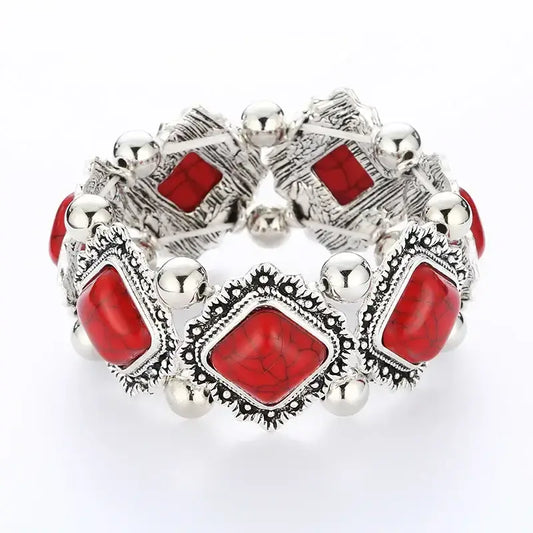 Western Fashion Bracelets Elastic Bracelets & Bangles Horse Lover Jewelry - Red 1 - Jewelry