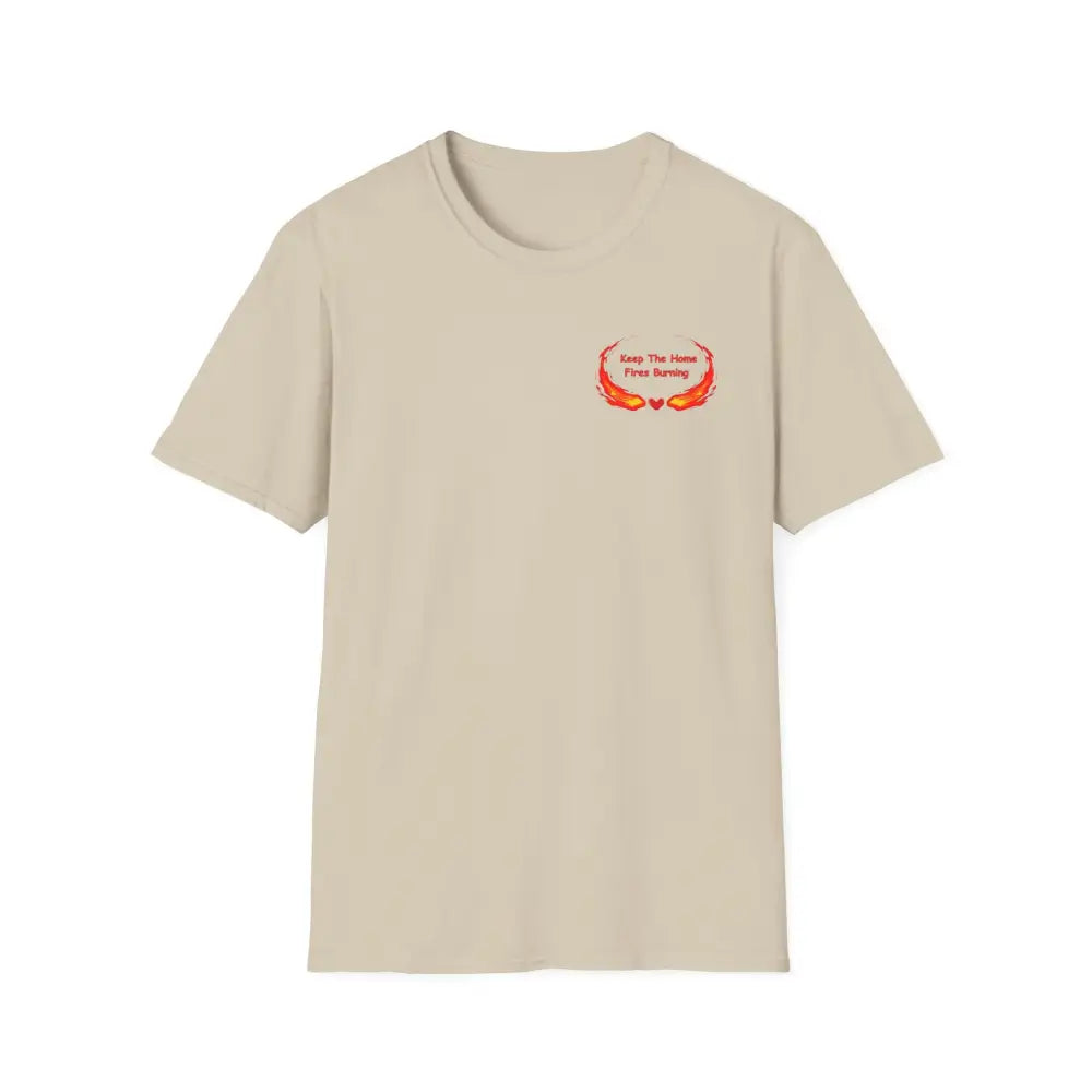 Love T-Shirt Anniversary Keep the Home Fires Burning Shirt Valentines Gift Romance Gift - S / Sand - T-Shirt