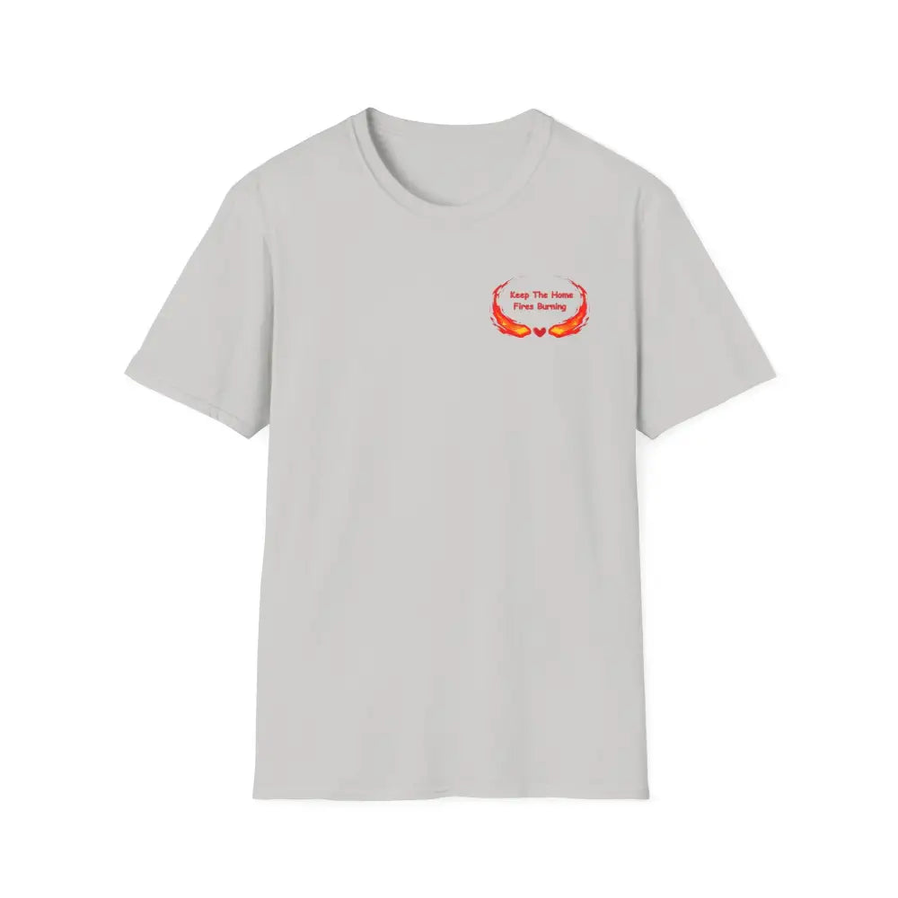 Love T-Shirt Anniversary Keep the Home Fires Burning Shirt Valentines Gift Romance Gift - S / Ice Grey - T-Shirt