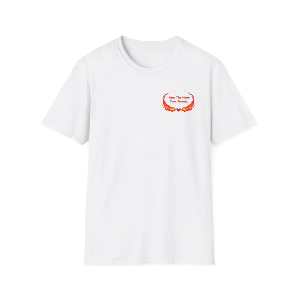 Love T-Shirt Anniversary Keep the Home Fires Burning Shirt Valentines Gift Romance Gift - L / White - T-Shirt