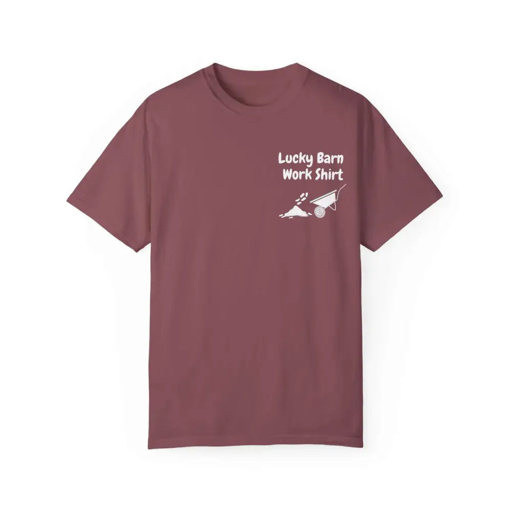 Lucky Barn Work T-shirt Farm and Rancher Work Tee Work Shirt - Brick / S - T-Shirt