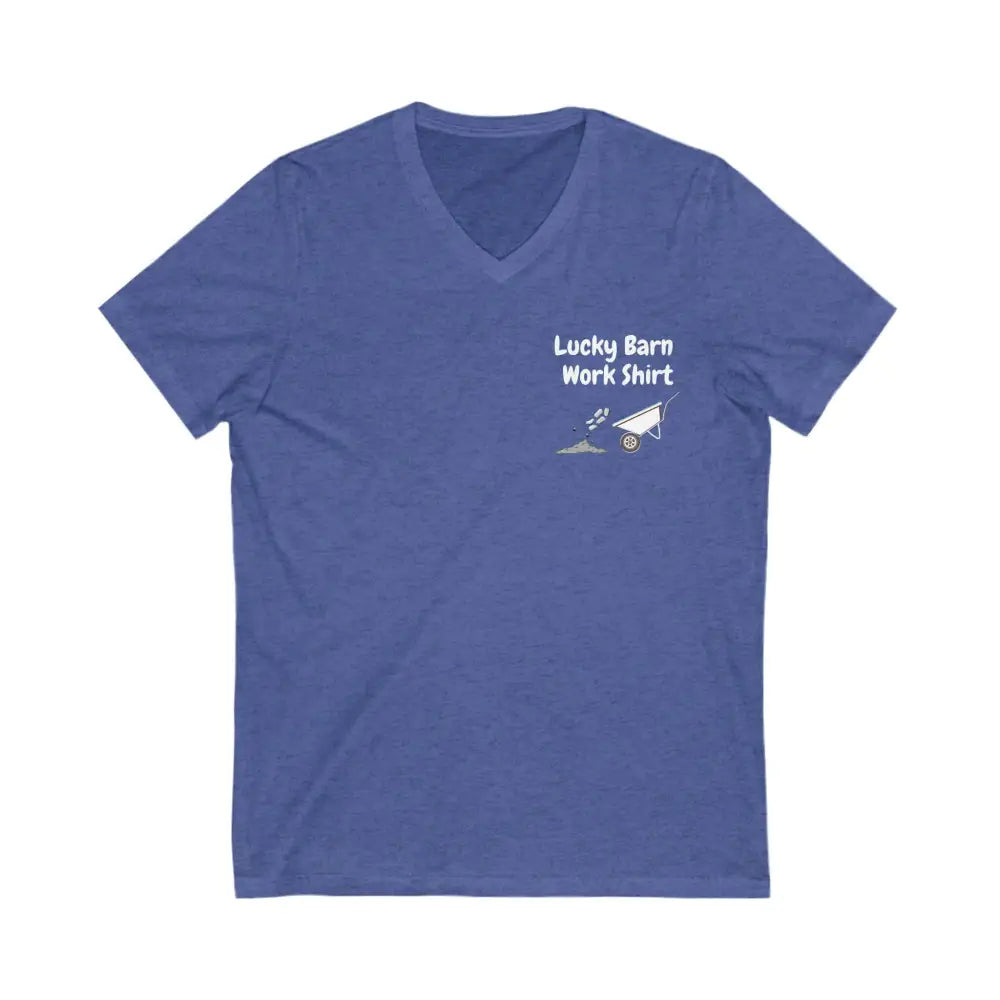 Lucky Barn Work T-Shirt V-Neck Jersey Short Sleeve Tee - Heather True Royal / S - T-Shirt