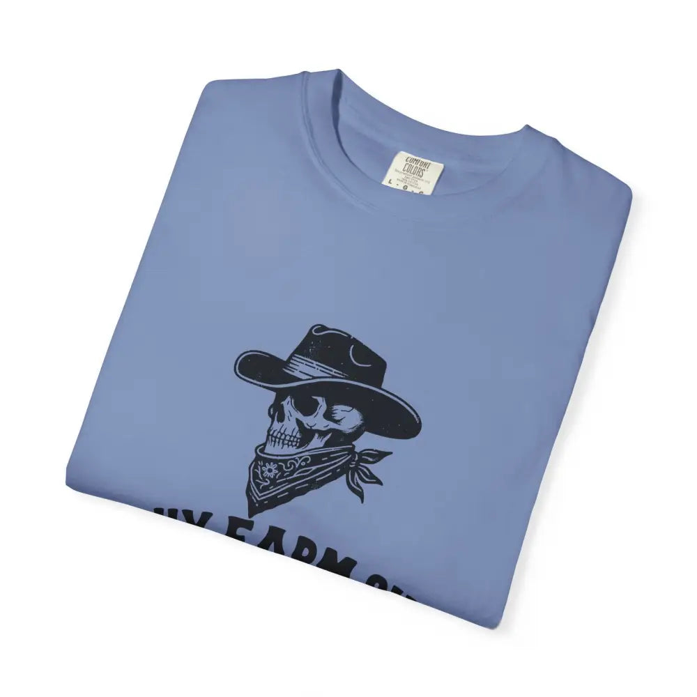 Lucky Farm Unisex T-shirt Vintage Style Tee Casual Outfit Gift for Farmers Boho Apparel Skull Graphic Shirt - T-Shirt