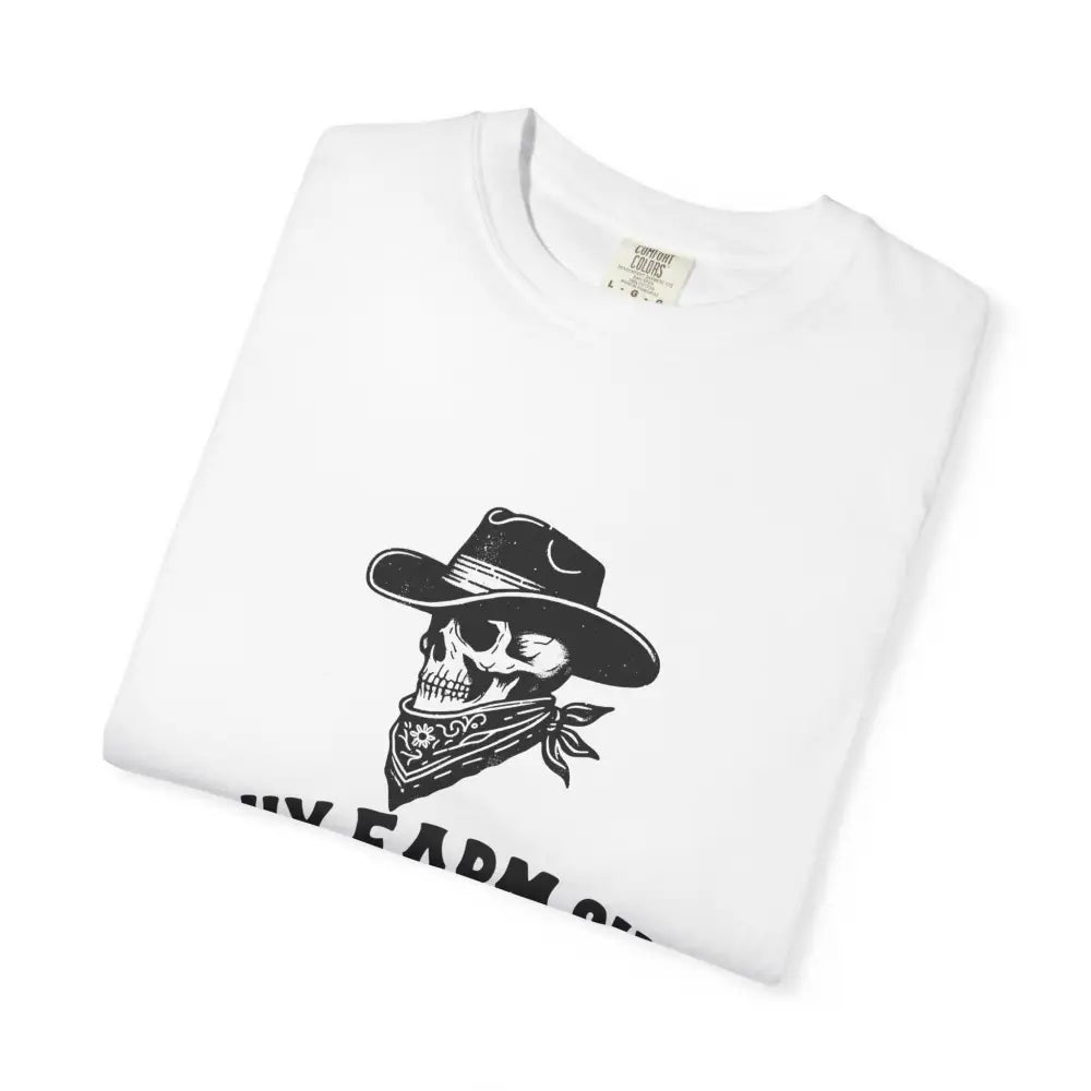 Lucky Farm Unisex T-shirt Vintage Style Tee Casual Outfit Gift for Farmers Boho Apparel Skull Graphic Shirt - T-Shirt