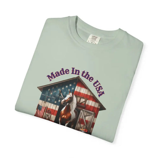 Made in the USA Horse Graphic T-Shirt Patriotic Tee for Horse Lovers American Pride Apparel - T-Shirt