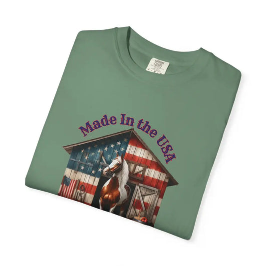 Made in the USA Horse Graphic T-Shirt Patriotic Tee for Horse Lovers American Pride Apparel - T-Shirt