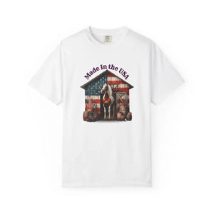Made in the USA Horse Graphic T Shirt Patriotic Tee for Horse Lovers American Pride Apparel White / S T Shirt