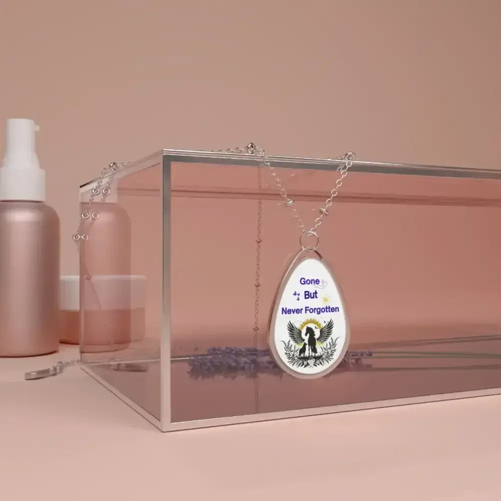 Memorial Oval Necklace: Gone But Never Forgotten, Bereavement Keepsake - The Best New Thing