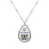 Memorial Oval Necklace: Gone But Never Forgotten Sympathy Jewelry Remembrance Gift Bereavement Keepsake Elegant