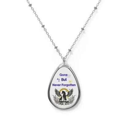 Memorial Oval Necklace: Gone But Never Forgotten, Bereavement Keepsake - The Best New Thing