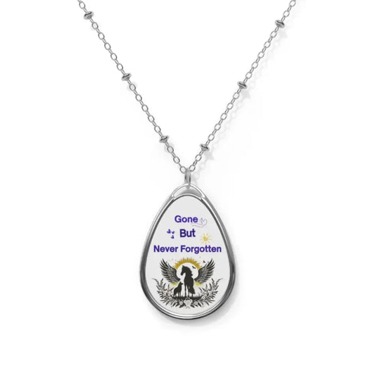 Memorial Oval Necklace: Gone But Never Forgotten, Bereavement Keepsake - The Best New Thing