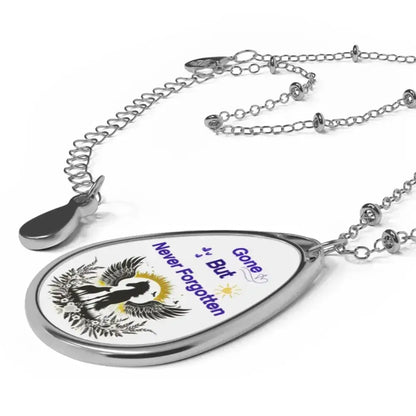 Memorial Oval Necklace: Gone But Never Forgotten, Bereavement Keepsake - The Best New Thing