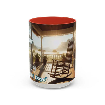 Morning Motivational Accent Coffee Mug - Perfect Pick Me Up Gift - 15oz / Red - Mugs