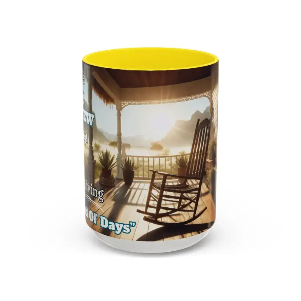 Morning Motivational Accent Coffee Mug - Perfect Pick Me Up Gift - 15oz / Yellow - Mugs