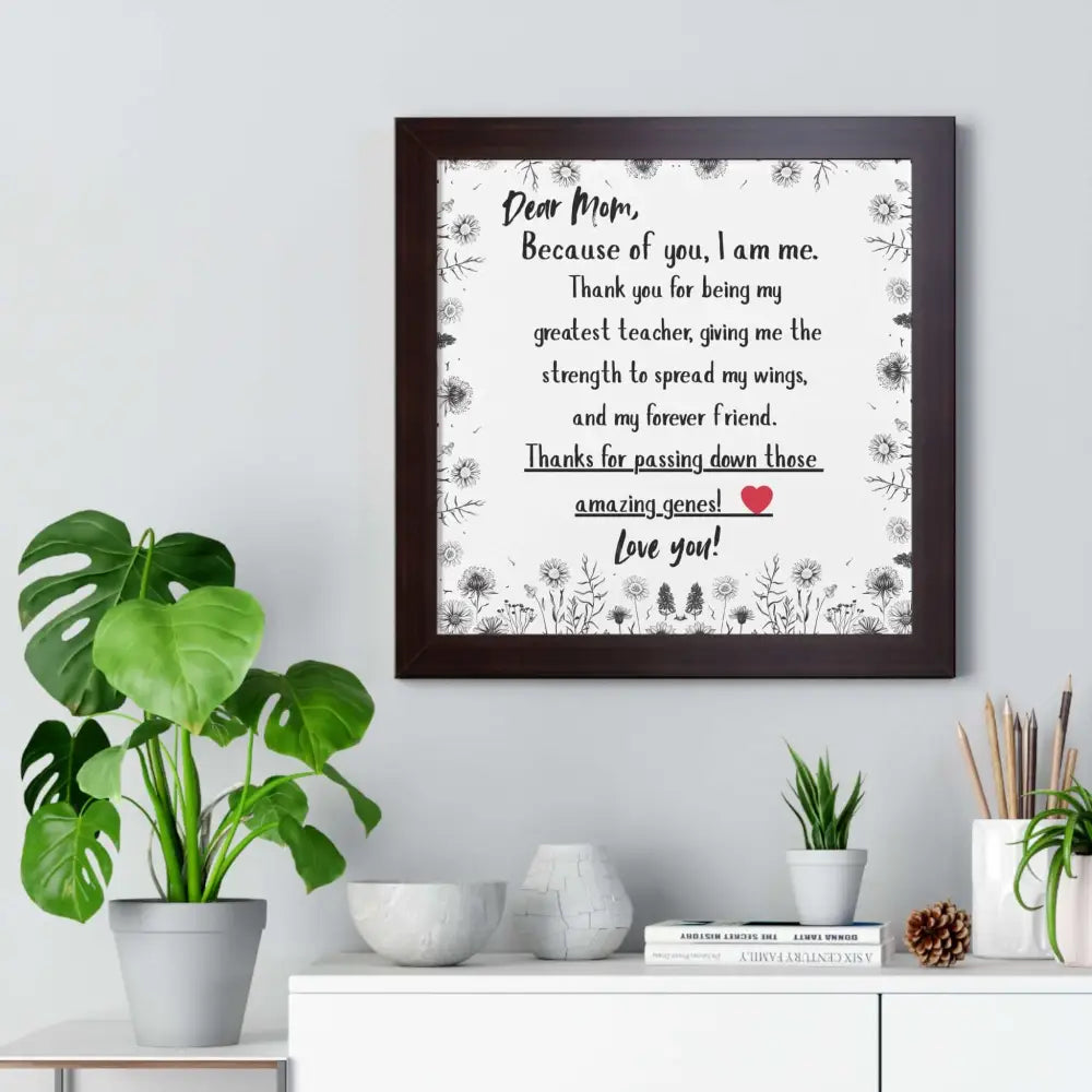 Mother’s Day Heart Felt Poster Gift Perfect Gift for Mom Best Unique Gifts for Mom Wall Art Home Decor
