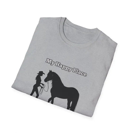 My Happy Place T-Shirt Horse Lover Shirt Western Tee Outdoor Apparel - T-Shirt