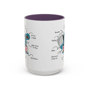Office Gift Coffee Cup Mug Relax Breathe and Unplug with a Cup of Joy - 15oz / Purple - Mugs